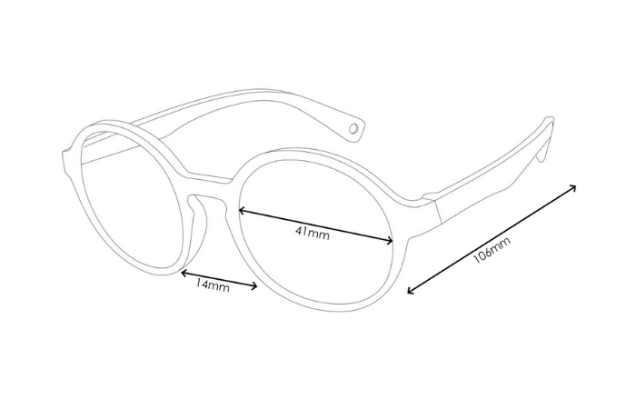 Dětské sluneční brýle Little Kydoo model S rozměry